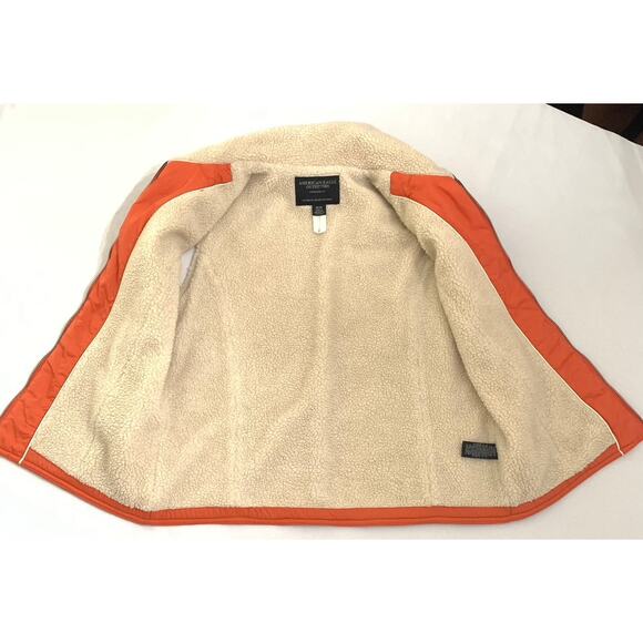 American Eagle Outfitters Womens Vest Orange Medium Shelter Series Sherpa Lined - Picture 11 of 14